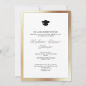 Invitation Photo Des Parents Graduation Black & Gold (Devant)