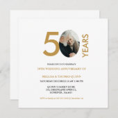 Invitation Photo design moderne 50E anniversaire de Mariage (Devant / Derrière)