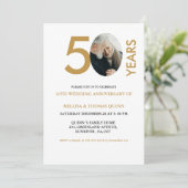 Invitation Photo design moderne 50E anniversaire de Mariage (Debout devant)