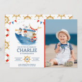 Invitation Photo d'été nautique (Devant / Derrière)