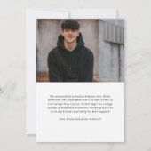 Invitation Photo d'études supérieures et texte simple (Dos)