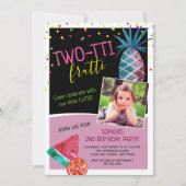Invitation Photo Deux tti Frutti Aquarelle 2e fête d'annivers (Devant)