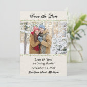 Invitation Photo d'hiver de Noël Enregistrer la date (Debout devant)