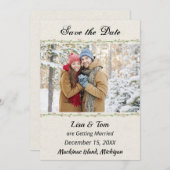 Invitation Photo d'hiver de Noël Enregistrer la date (Devant / Derrière)