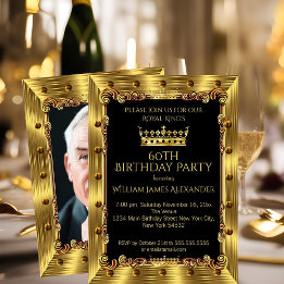 Invitation Photo d'homme pour une fête d'anniversaire 60 ans 
