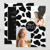 Invitation Photo d'impression de vache (Devant / Derrière)