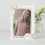 Invitation photo d'Impression rose (Debout devant)