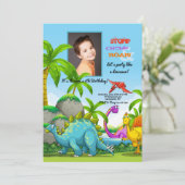 Invitation photo Dinosaures (Debout devant)