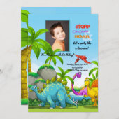 Invitation photo Dinosaures (Devant / Derrière)