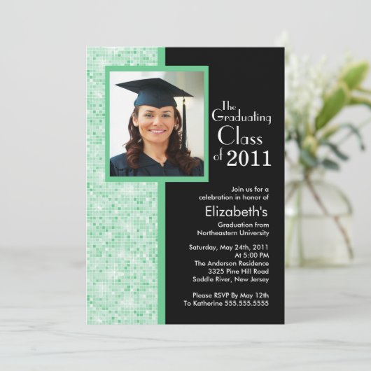 Invitation Photo d'invitation à la remise des diplômes Classy (Debout devant)