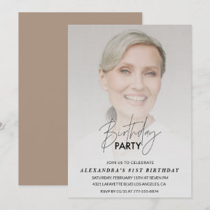 Invitation Photo d'invitation d'anniversaire 81 ans Fête d'an