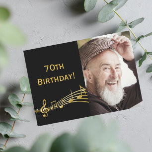Invitation Photo d'invitation d'anniversaire noir pour les ga