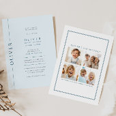 Invitation Photo d'invitation de Modern Light Blue Bar Mitzva