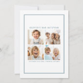 Invitation Photo d'invitation de Modern Navy Blue Bar Mitzvah (Dos)