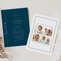 Photo d'invitation de Modern Navy Blue Bar Mitzvah