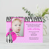 Invitation Photo d'invitations de fête d'anniversaire de (Debout devant)