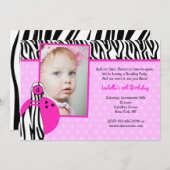 Invitation Photo d'invitations de fête d'anniversaire de (Devant / Derrière)