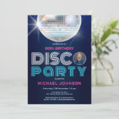 Invitation Photo Disco Party Fun Moderne Retro 60e anniversai (Debout devant)