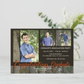 Invitation Photo d'obtention du diplôme de Camo Woodland (Debout devant)