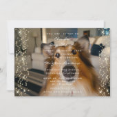 Invitation Photo DOG Douche Anniversaire Rose Gold Confetti (Devant)