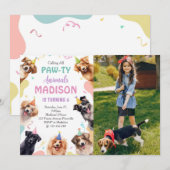 Invitation Photo Dog Pawty Anniversaire (Devant / Derrière)