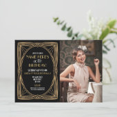 Invitation Photo d'or Art Déco 1920 Gatsby Party (Debout devant)