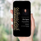 Invitation Photo d'or noir