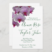 Invitation Photo d'orchidée rose romantique, orchidées (Devant / Derrière)