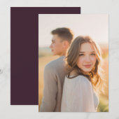 Invitation Photo dorée romantique (Devant / Derrière)