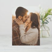 Invitation Photo dorée romantique (Debout devant)