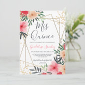 Invitation Photo dorée rouge rose moderne quinceanera (Debout devant)