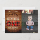 Invitation Photo d'origine du bison de bison de bison de bûch (Devant)