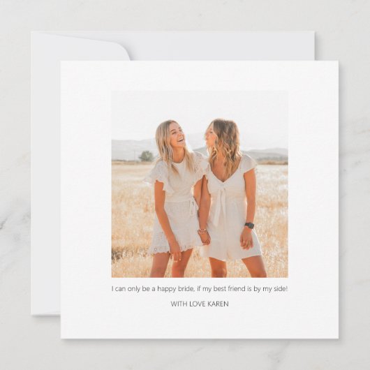 Invitation Photo Double Face Moderne Maid Of Honor Propositio (Dos)