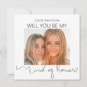 Invitation Photo Double Face Moderne Maid Of Honor Propositio (Devant)