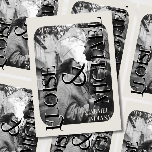 Invitation Photo dramatique moderne Enregistrer la date