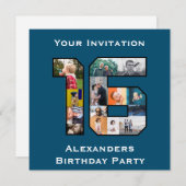 Invitation photo du 16e anniversaire (Devant / Derrière)