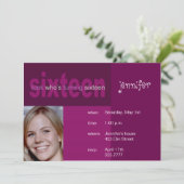 Invitation photo du 16e anniversaire (Debout devant)