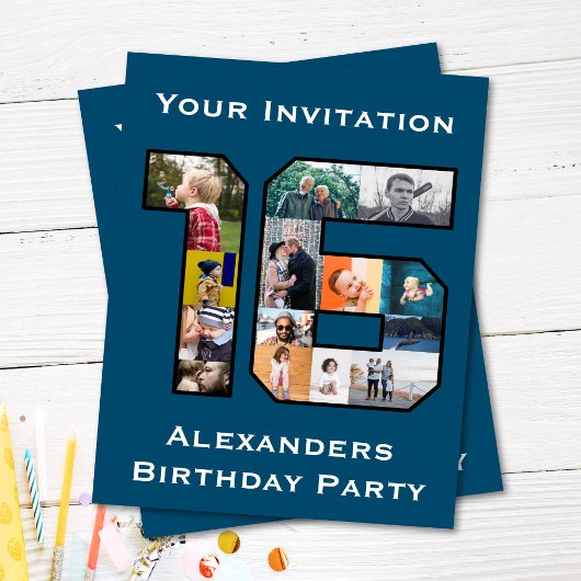Invitation photo du 16e anniversaire