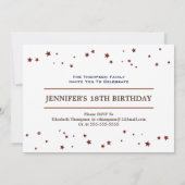 Invitation Photo du 18e anniversaire de la fête (Dos)