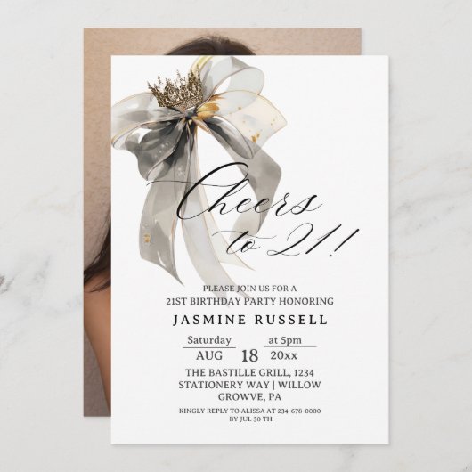 Invitation photo du 21e anniversaire (Devant / Derrière)