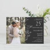 Invitation photo du 25e anniversaire du Mariage en (Debout devant)