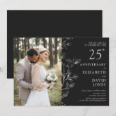 Invitation photo du 25e anniversaire du Mariage en (Devant / Derrière)
