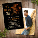 Invitation Photo du 30e anniversaire Bottes de Casquette rust<br><div class="desc">30th Birthday Photo Rustic Cowboy Casquette Boots Invitation comprend une paire de bottes en cuir cowboy avec casquette et votre personnalisation 30th anniversaire invitation informations ci-dessous. au verso ajoutez votre photo préférée. Créé par Evco Studio www.zazzle.com/store/evcostudio</div>