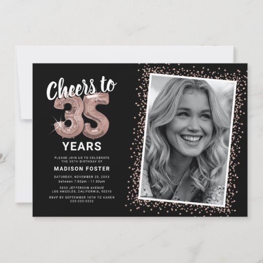 Invitation Photo du 35e anniversaire de l'année (Devant)