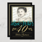 Invitation Photo du 40e anniversaire (Devant / Derrière)