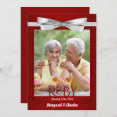 Invitation Photo du 40e anniversaire de mariage de rubis (Devant / Derrière)