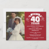 Invitation Photo du 40e anniversaire du Mariage de Ruby (Devant)
