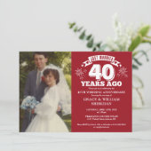 Invitation Photo du 40e anniversaire du Mariage marié (Debout devant)