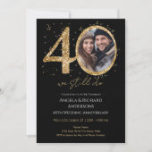 Invitation Photo du 40e anniversaire du Mariage Parties scint (Devant)