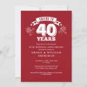 Invitation Photo du 40e anniversaire du Mariage Ruby (Devant)